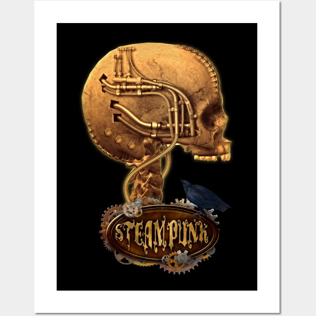 Steampunk skull Wall Art by Nicky2342